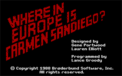 Where in Europe Is Carmen Sandiego? - Screenshot - Game Title Image
