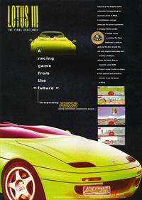 Lotus III: The Ultimate Challenge - Advertisement Flyer - Front Image