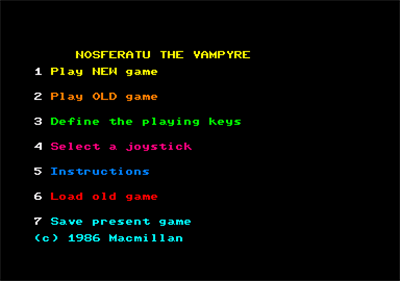Nosferatu the Vampyre - Screenshot - Game Select Image