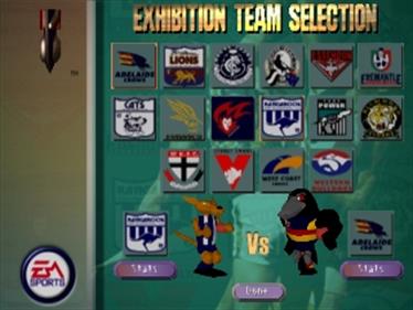 AFL 99 - Screenshot - Game Select