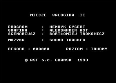 Miecze Valdgira II: Wladca Gor - Screenshot - Game Title Image