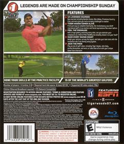 Tiger Woods PGA Tour 07 - Box - Back Image