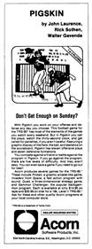 Pigskin - Advertisement Flyer - Front Image