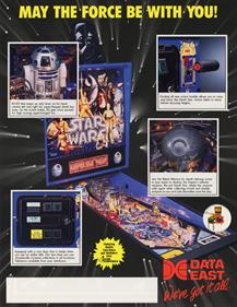 Star Wars (Data East Pinball) - Advertisement Flyer - Back Image