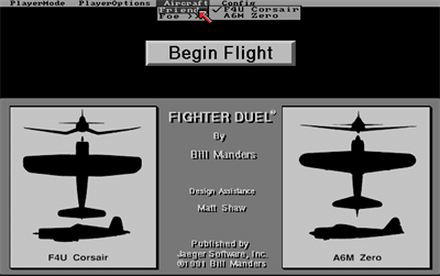 Fighter Duel: Corsair vs. Zero - Screenshot - Game Select Image