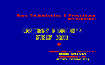 Rosemary Raccoon's Strip Game - Screenshot - Game Title Image
