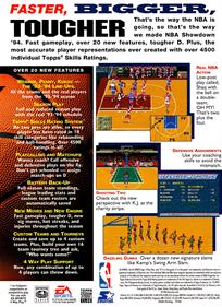 NBA Showdown '94 - Box - Back Image