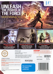 Star Wars: The Force Unleashed - Box - Back Image