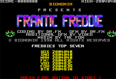 Frantic Freddie - Screenshot - Game Title Image