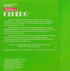 Cluedo  - Box - Back Image