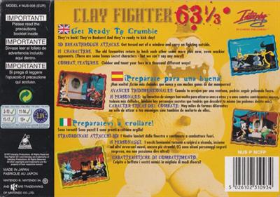 Clay Fighter 63 1/3 - Box - Back Image