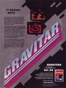 Gravitar - Advertisement Flyer - Front Image