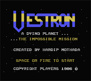 Vestron - Screenshot - Game Title Image