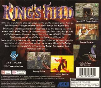 King's Field (US) - Box - Back Image