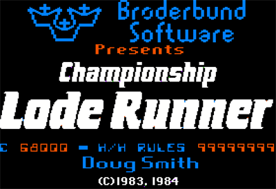Championship Lode Runner - Screenshot - Game Title Image