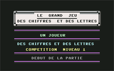 Le Grand Jeu des Chiffres et des Lettres - Screenshot - Game Select Image