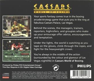 Caesars World of Boxing - Box - Back Image
