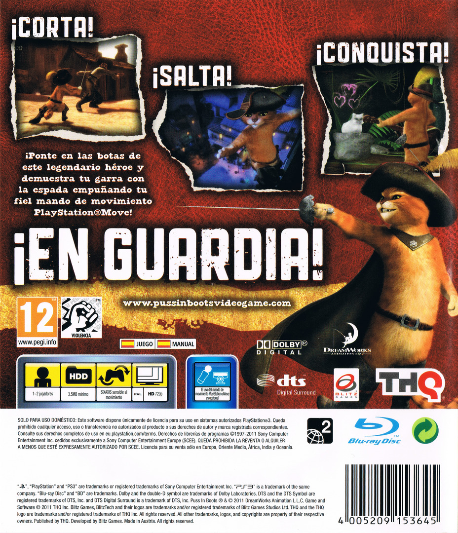 GAMEPLAY - Gato de Botas - PS3 