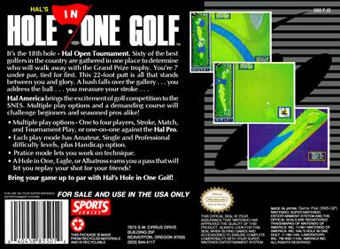 HAL's Hole in One Golf - Box - Back Image