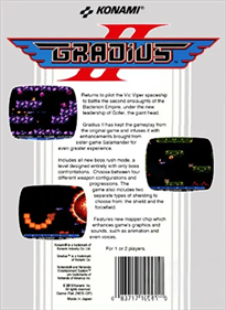 Gradius II - Fanart - Box - Back Image