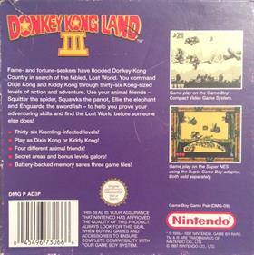 Donkey Kong Land III - Box - Back Image