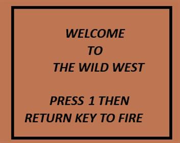 Wild West Amiga Game - Screenshot - Game Title Image