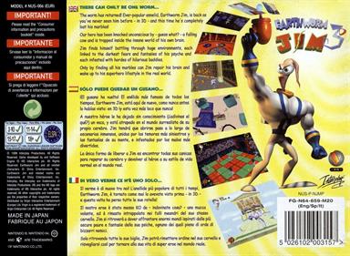 Earthworm Jim 3D - Box - Back Image
