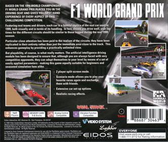 F1 World Grand Prix: 1999 Season - Box - Back - Reconstructed Image
