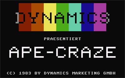 Ape Craze - Screenshot - Game Title Image