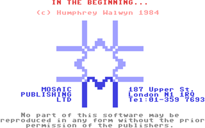 In the Beginning... - Screenshot - Game Title Image
