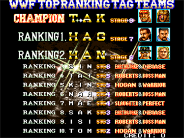 WWF WrestleFest - Screenshot - High Scores Image