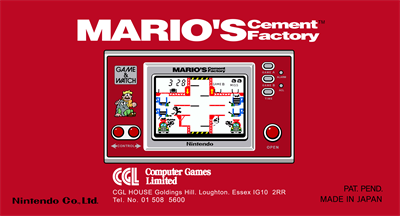 Mario's Cement Factory (New Wide Screen) - Box - Back - Reconstructed Image
