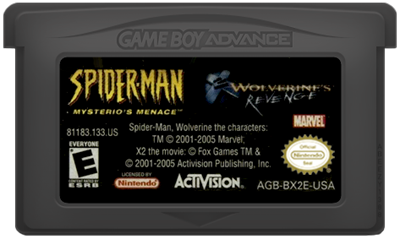 2 in 1 Game Pack: Spider-Man: Mysterio's Menace / X2: Wolverine's Revenge - Cart - Front Image