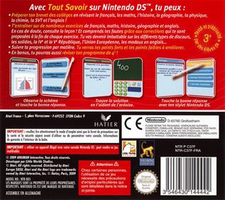 Tout Savoir 3e - Box - Back Image