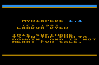 Myriapede - Screenshot - Game Title