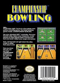 Championship Bowling - Box - Back Image