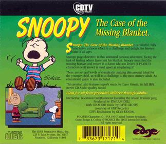 Snoopy: The Case of the Missing Blanket - Box - Back Image