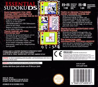 Essential Sudoku DS - Box - Back Image