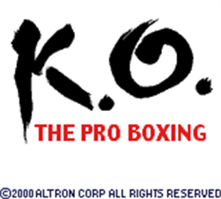K.O.: The Pro Boxing - Screenshot - Game Title Image