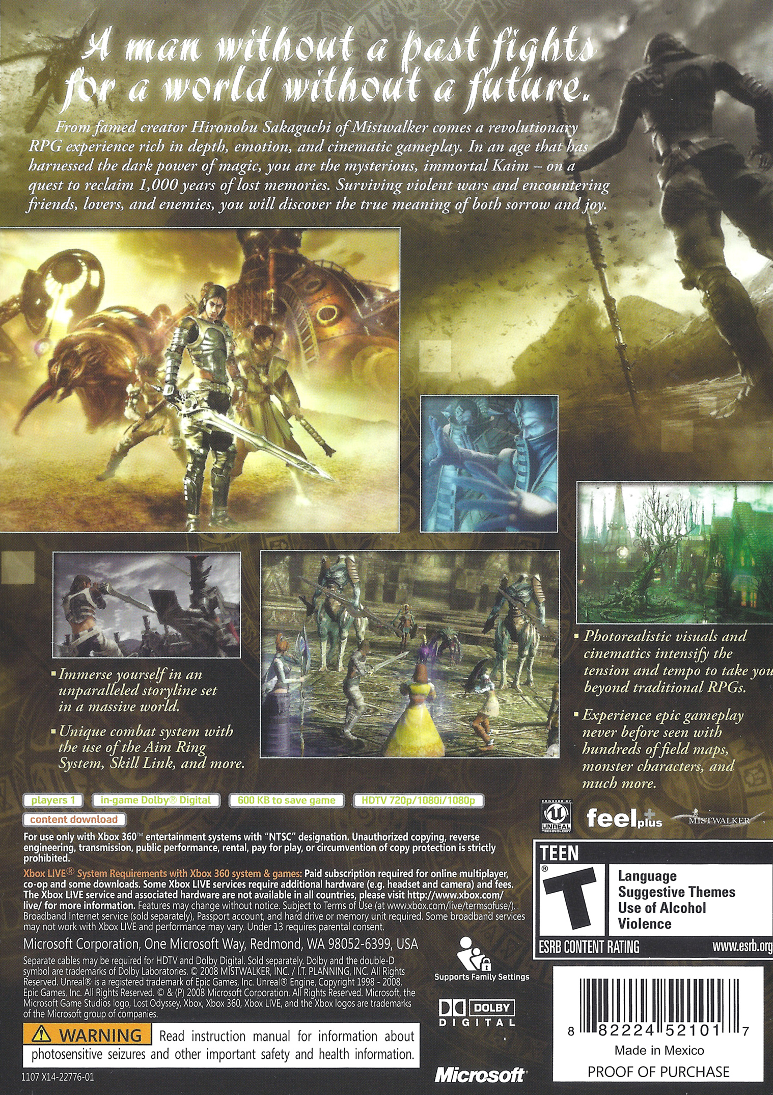 Lost Odyssey cover or packaging material - MobyGames