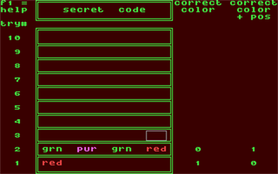 64 Mastermind: A Game of Logic - Screenshot - Gameplay Image