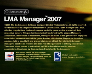 LMA Manager 2007 - Screenshot - Game Title Image