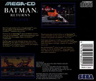 Batman Returns - Box - Back Image