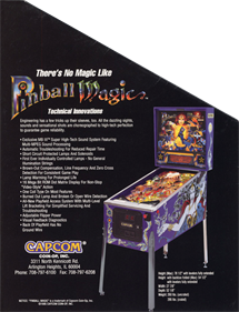 Pinball Magic - Advertisement Flyer - Back