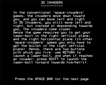 3D Invaders - Screenshot - Game Title Image