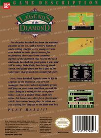 Legends of the Diamond: The Baseball Championship Game - Box - Back Image