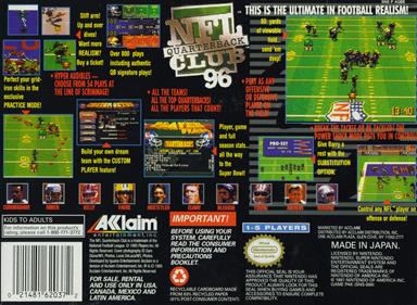 NFL Quarterback Club 96 - Box - Back Image