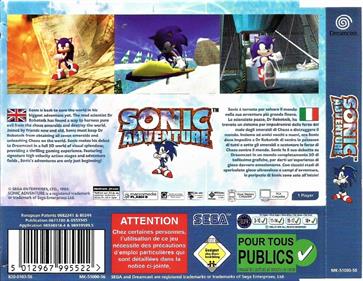 Sonic Adventure - Box - Back Image