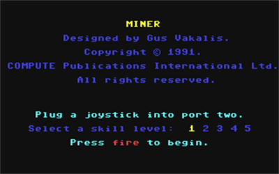 Miner (COMPUTE! Publications) - Screenshot - Game Title Image