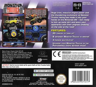 Monster Trucks DS - Box - Back Image